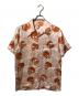 花旅楽団（ハナタビガクダン）の古着「シルクアロハシャツ/柄シャツ」｜ブラウン