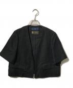 SHIPSシップス）の古着「MANTECO 麻混 半袖 ショート ジャケット」｜ブラック