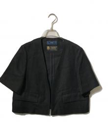 SHIPS（シップス）の古着「MANTECO 麻混 半袖 ショート ジャケット」｜ブラック