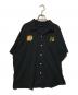 good on（グッドオン）の古着「虎福 刺繍ショートスリーブオープンTシャツ/黒シャツ」｜ブラック