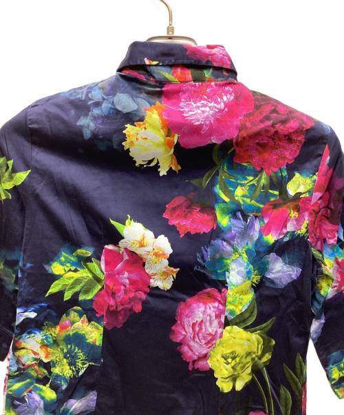 NARA CAMICIE（ナラカミーチェ）NARA CAMICIE (ナラカミーチェ) 総柄半袖シャツ ネイビーの古着・服飾アイテム