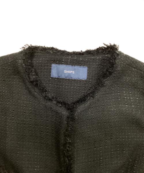 SHIPS（シップス）SHIPS (シップス) スラブ ツイード ロング ジレ ネイビー サイズ:ＦＲＥＥの古着・服飾アイテム