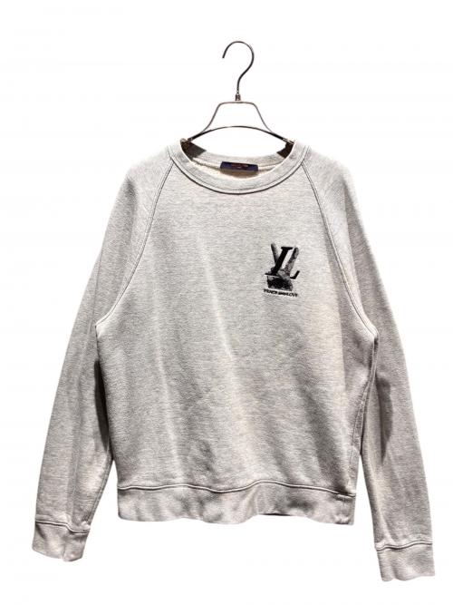 LOUIS VUITTON（ルイ ヴィトン）LOUIS VUITTON (ルイ ヴィトン) PEACE&LOVE LV刺繍スウェットトレーナー グレー サイズ:Mの古着・服飾アイテム