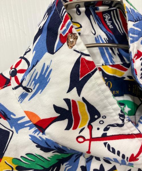 POLO RALPH LAUREN（ポロ・ラルフローレン）POLO RALPH LAUREN (ポロ・ラルフローレン) ポロベア オープンカラーシャツ ホワイト サイズ:Lの古着・服飾アイテム