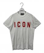 DSQUARED2ディースクエアード）の古着「ICON Reflex Tee」｜ホワイト×レッド