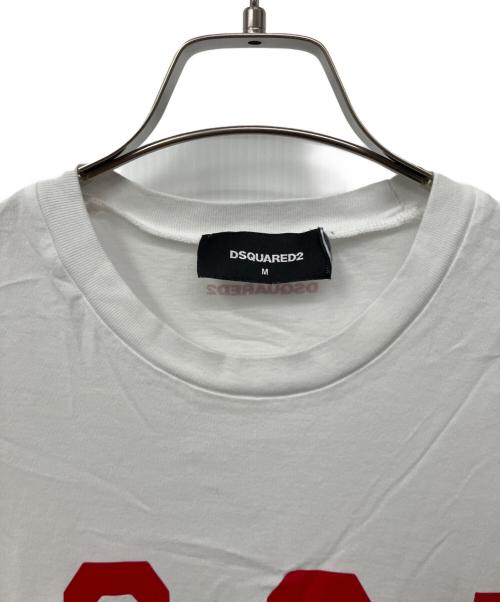 DSQUARED2（ディースクエアード）DSQUARED2 (ディースクエアード) ICON Reflex Tee ホワイト×レッド サイズ:Mの古着・服飾アイテム