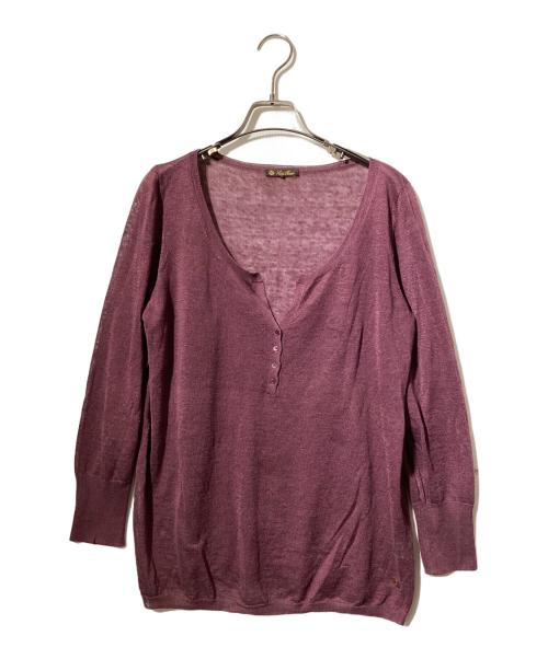 LORO PIANA（ロロピアーナ）LORO PIANA (ロロピアーナ) シルク混リネンニット パープル サイズ:42の古着・服飾アイテム