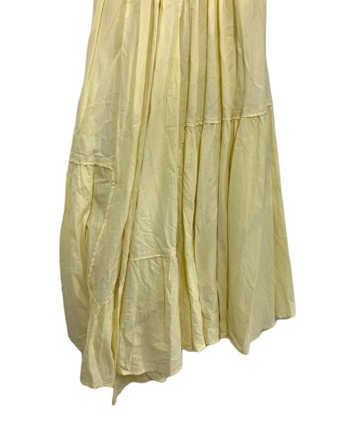 L'AUBE BLANC（ローブ ブラン）L'AUBE BLANC (ローブ ブラン) Irregular hem twist Dress イエロー サイズ:Sの古着・服飾アイテム