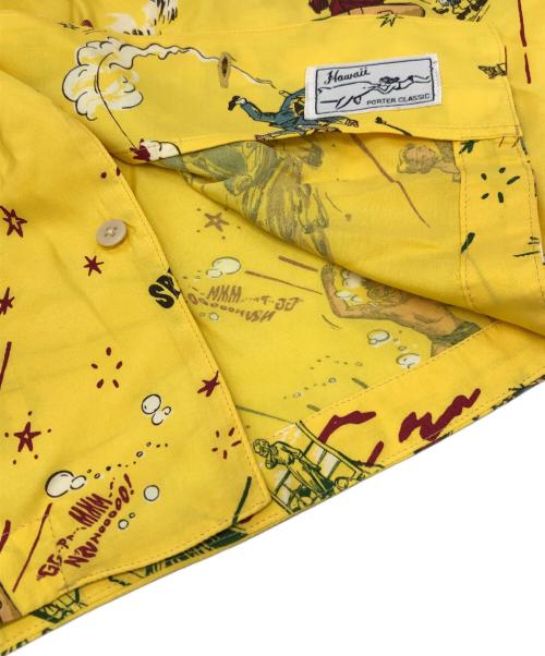 Porter Classic（ポータークラシック）Porter Classic (ポータークラシック) 落ちこぼれスパイALOHA SHIRT イエロー サイズ:Mの古着・服飾アイテム