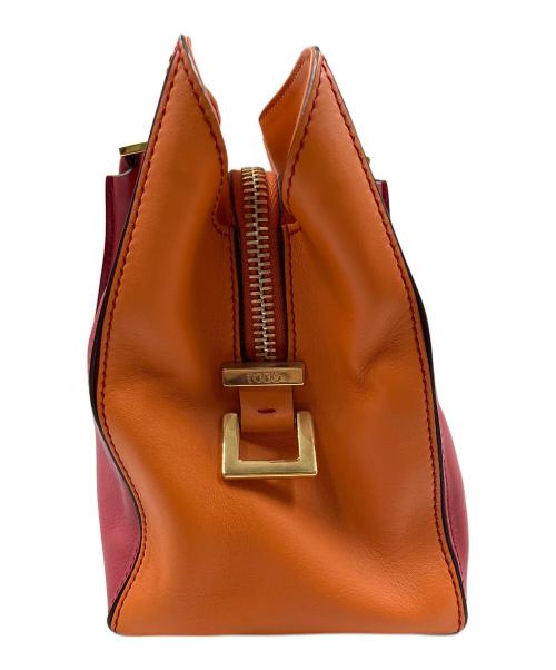 TOD'S（トッズ）TOD'S (トッズ) バイカラー2WAYショルダーバッグ レッドの古着・服飾アイテム