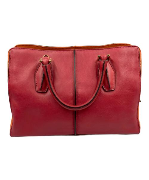 TOD'S（トッズ）TOD'S (トッズ) バイカラー2WAYショルダーバッグ レッドの古着・服飾アイテム