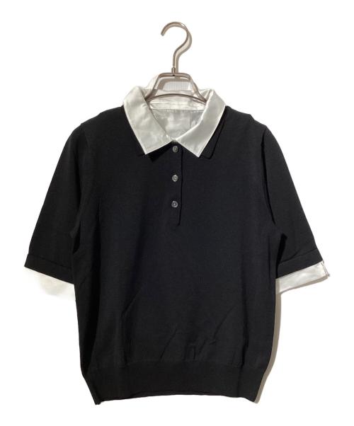 UNITED ARROWS（ユナイテッドアローズ）UNITED ARROWS (ユナイテッドアローズ) ポロコンビ 4WAY ニット ブラック サイズ:ＦＲＥＥの古着・服飾アイテム