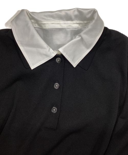 UNITED ARROWS（ユナイテッドアローズ）UNITED ARROWS (ユナイテッドアローズ) ポロコンビ 4WAY ニット ブラック サイズ:ＦＲＥＥの古着・服飾アイテム