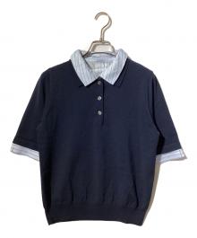 UNITED ARROWS（ユナイテッドアローズ）の古着「ポロコンビ 4WAY ニット/半袖ニット」｜ネイビー