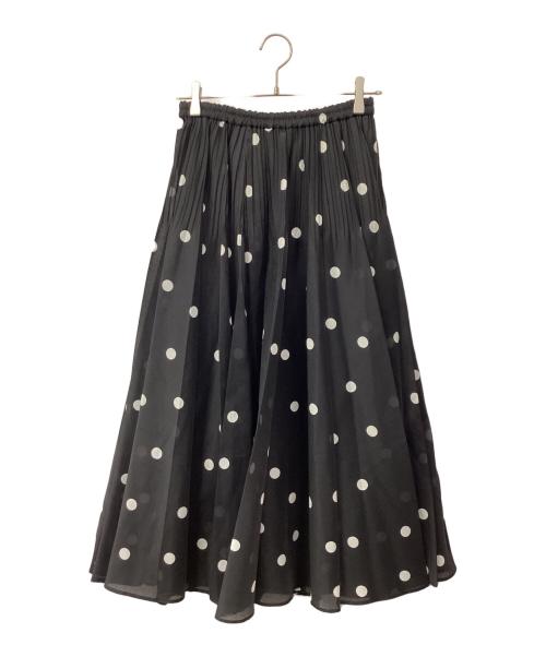 UNITED ARROWS（ユナイテッドアローズ）UNITED ARROWS (ユナイテッドアローズ) オーガンジープリントプリーツスカート ブラック サイズ:Fの古着・服飾アイテム