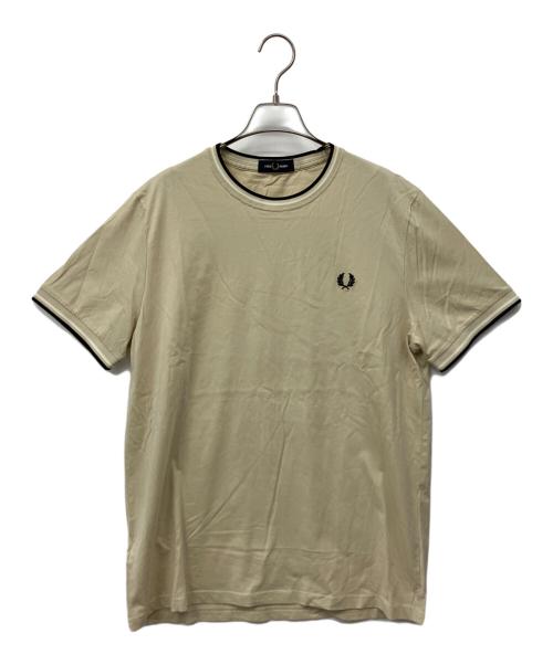 FRED PERRY（フレッドペリー）FRED PERRY (フレッドペリー) ツインティップド Tシャツ ベージュ サイズ:Lの古着・服飾アイテム