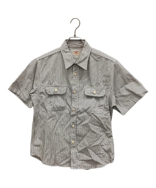 SUGAR CANE（シュガーケーン）SUGAR CANE (シュガーケーン) 半袖ストライプシャツ ホワイト サイズ:Mの古着・服飾アイテム