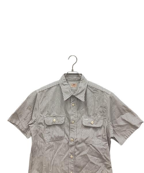 SUGAR CANE（シュガーケーン）SUGAR CANE (シュガーケーン) 半袖ストライプシャツ ホワイト サイズ:Mの古着・服飾アイテム
