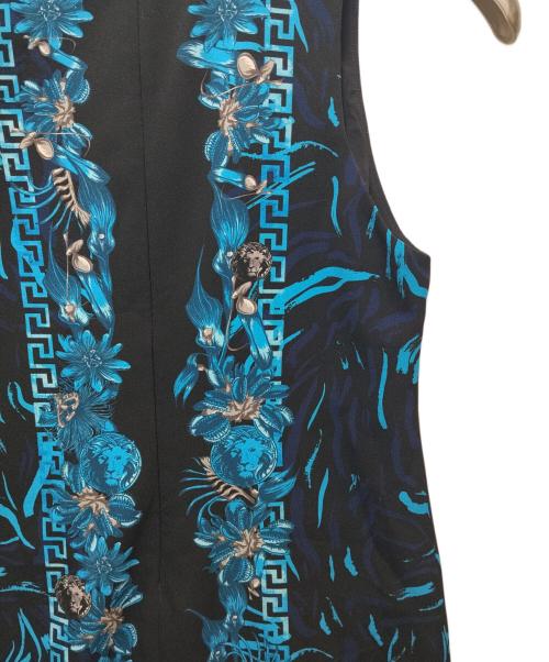 VERSUS VERSACE（ヴェルサス ヴェルサーチェ）VERSUS VERSACE (ヴェルサス ヴェルサーチェ) ノースリーブワンピース フローラルゼブラ ブラック サイズ:44の古着・服飾アイテム