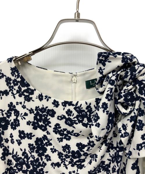 LAUREN RALPH LAUREN（ローレン ラルフ ローレン）LAUREN RALPH LAUREN (ローレン ラルフ ローレン) ノースリーブワンピース ホワイト×ネイビー サイズ:4の古着・服飾アイテム