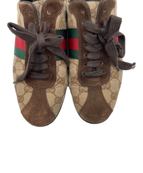 GUCCI（グッチ）GUCCI (グッチ) GGキャンバスローカットスニーカー ブラウン サイズ:36の古着・服飾アイテム