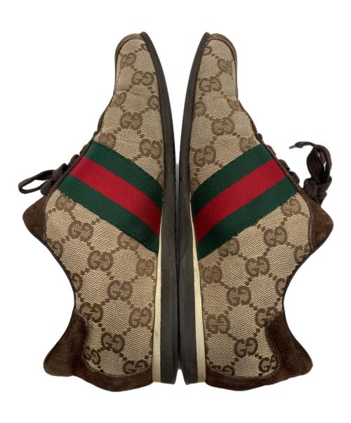 GUCCI（グッチ）GUCCI (グッチ) GGキャンバスローカットスニーカー ブラウン サイズ:36の古着・服飾アイテム