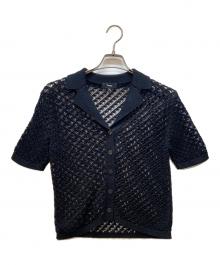 theory（セオリー）の古着「ニットシャツ/Sheen Cotton Camp Collar Shirt」｜ブラック