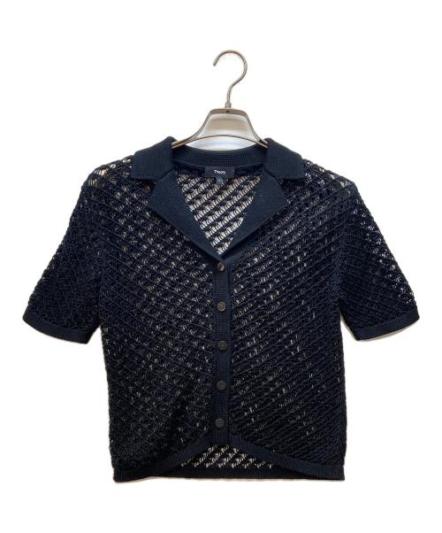 theory（セオリー）theory (セオリー) ニットシャツ/Sheen Cotton Camp Collar Shirt ブラック サイズ:Sの古着・服飾アイテム
