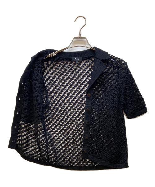theory（セオリー）theory (セオリー) ニットシャツ/Sheen Cotton Camp Collar Shirt ブラック サイズ:Sの古着・服飾アイテム