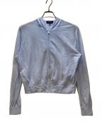 theoryセオリー）の古着「ジップパーカー/Sheer Crepe Zip Up Hoodie」｜ライトブルー