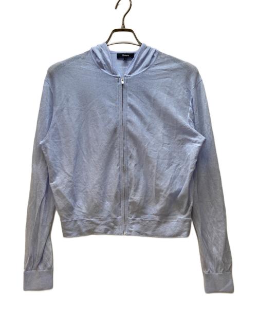 theory（セオリー）theory (セオリー) ジップパーカー/Sheer Crepe Zip Up Hoodie ライトブルー サイズ:Sの古着・服飾アイテム