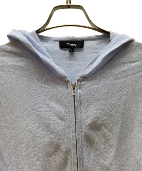 theory（セオリー）theory (セオリー) ジップパーカー/Sheer Crepe Zip Up Hoodie ライトブルー サイズ:Sの古着・服飾アイテム