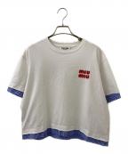MIU MIUミュウミュウ）の古着「レイヤードロゴTシャツ」｜ホワイト