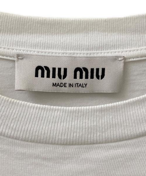 MIU MIU（ミュウミュウ）MIU MIU (ミュウミュウ) レイヤードロゴTシャツ ホワイト サイズ:Sの古着・服飾アイテム