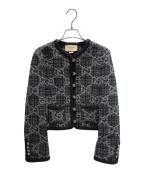 GUCCIグッチ）の古着「GG Tweed Jacket/GG ツイードジャケット/761164 ZAPA4」｜グレー
