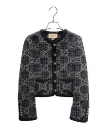 GUCCI（グッチ）の古着「GG Tweed Jacket/GG ツイードジャケット/761164 ZAPA4」｜グレー