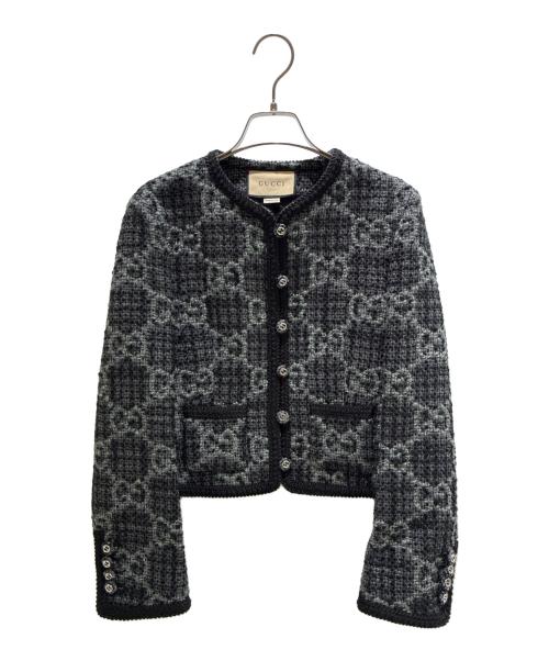 GUCCI（グッチ）GUCCI (グッチ) GG Tweed Jacket/GG ツイードジャケット/761164 ZAPA4 グレー サイズ:38の古着・服飾アイテム