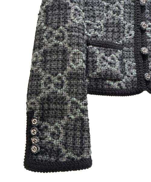 GUCCI（グッチ）GUCCI (グッチ) GG Tweed Jacket/GG ツイードジャケット/761164 ZAPA4 グレー サイズ:38の古着・服飾アイテム