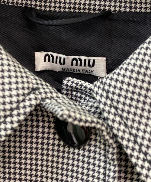 MIU MIU（ミュウミュウ）MIU MIU (ミュウミュウ) 千鳥格子 ブルゾン ジャケット グレー サイズ:36の古着・服飾アイテム
