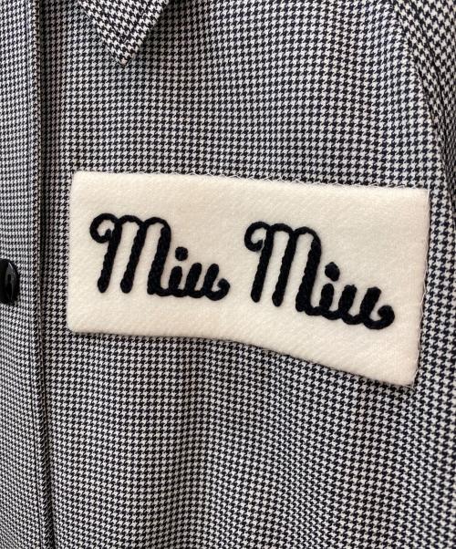 MIU MIU（ミュウミュウ）MIU MIU (ミュウミュウ) 千鳥格子 ブルゾン ジャケット グレー サイズ:36の古着・服飾アイテム