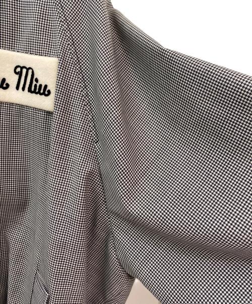 MIU MIU（ミュウミュウ）MIU MIU (ミュウミュウ) 千鳥格子 ブルゾン ジャケット グレー サイズ:36の古着・服飾アイテム
