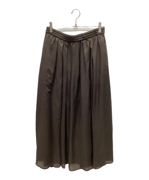 23区（ニジュウサンク）23区 (ニジュウサンク) シアービエラ ギャザー スカート ブラウン サイズ:44の古着・服飾アイテム