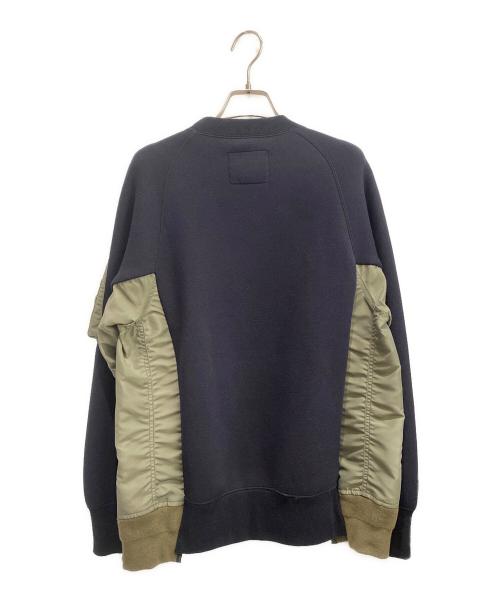 sacai（サカイ）sacai (サカイ) Sponge Sweat x Nylon Twill Pullover カーキ×ネイビー サイズ:1の古着・服飾アイテム