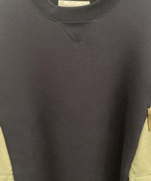 sacai（サカイ）sacai (サカイ) Sponge Sweat x Nylon Twill Pullover カーキ×ネイビー サイズ:1の古着・服飾アイテム