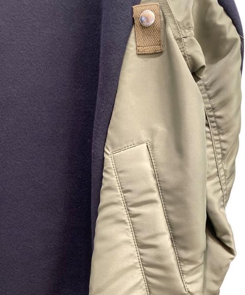 sacai（サカイ）sacai (サカイ) Sponge Sweat x Nylon Twill Pullover カーキ×ネイビー サイズ:1の古着・服飾アイテム
