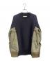 sacai（サカイ）の古着「Sponge Sweat x Nylon Twill Pullover」｜カーキ×ネイビー