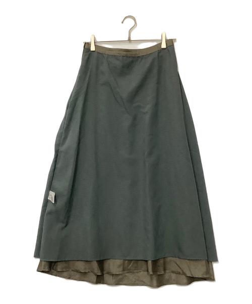 SALON adam et rope'（サロンアダムエロペ）SALON adam et rope' (サロンアダムエロペ) リネンバイヤススカート グレー サイズ:FREEの古着・服飾アイテム
