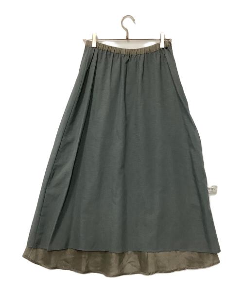 SALON adam et rope'（サロンアダムエロペ）SALON adam et rope' (サロンアダムエロペ) リネンバイヤススカート グレー サイズ:FREEの古着・服飾アイテム