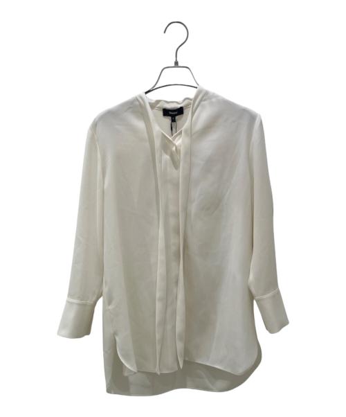 theory（セオリー）theory (セオリー) Prime Georgette Tie Blouse ボウタイブラウス アイボリー サイズ:P 未使用品の古着・服飾アイテム