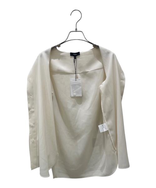 theory（セオリー）theory (セオリー) Prime Georgette Tie Blouse ボウタイブラウス アイボリー サイズ:P 未使用品の古着・服飾アイテム